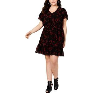 MICHAEL KORS | black currant eden rose dress 0X NWT $155